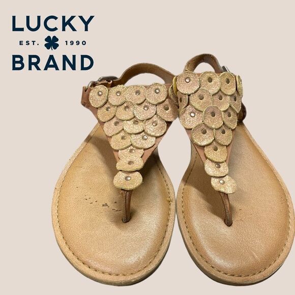 Lucky Brand Filomena Bronze Thong Sandals 7.5 - Picture 3 of 6